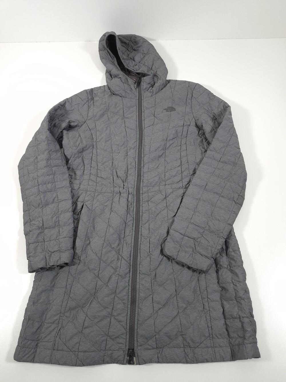 The North Face Coat Womens Medium Gray ThermoBall Hooded Insulated Parka FLAW